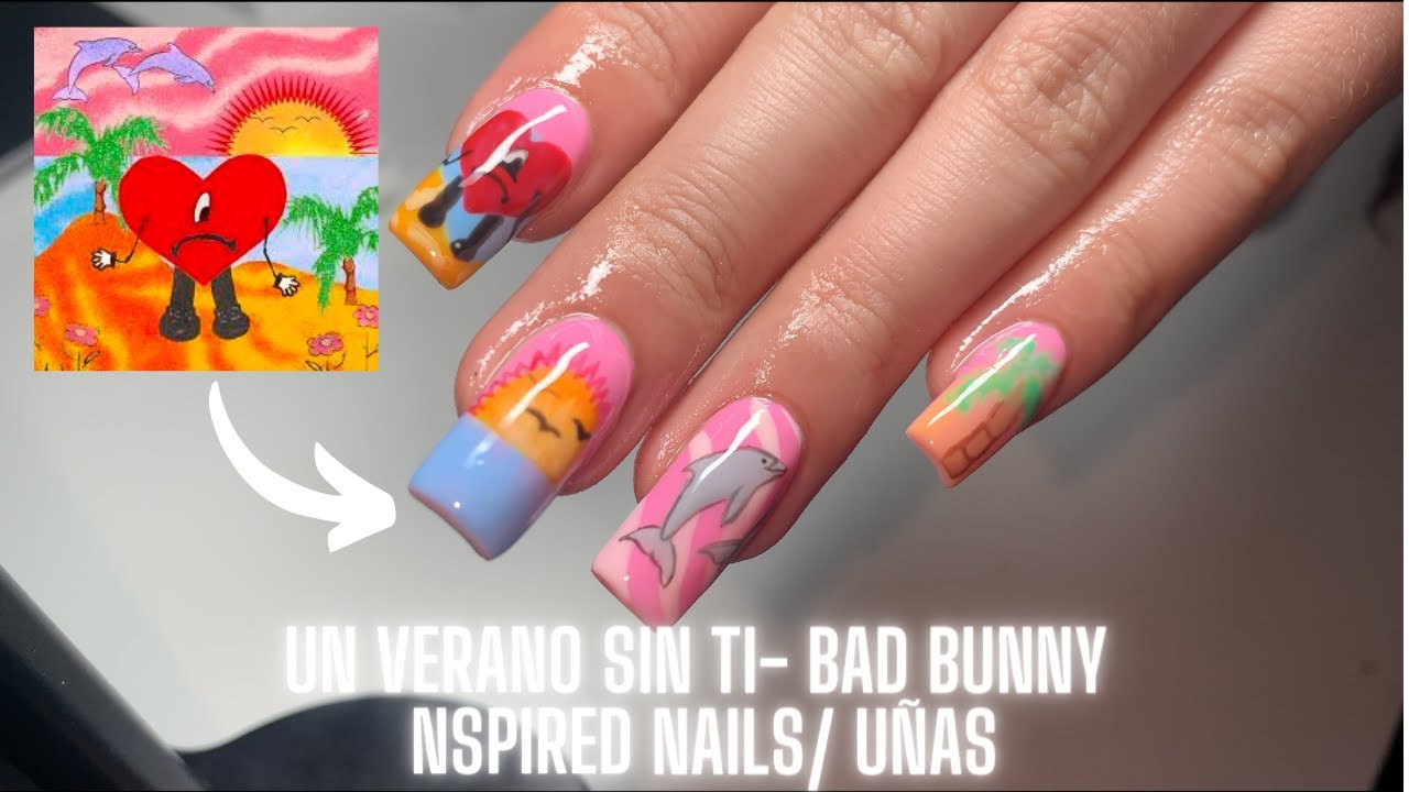 Nail water decals - Un verano sin ti (Bad bunnies Mix) – pink diamond nails  la